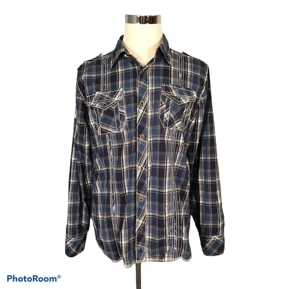 Buckle Black Label Men's Shirt L Large Slim Fit
